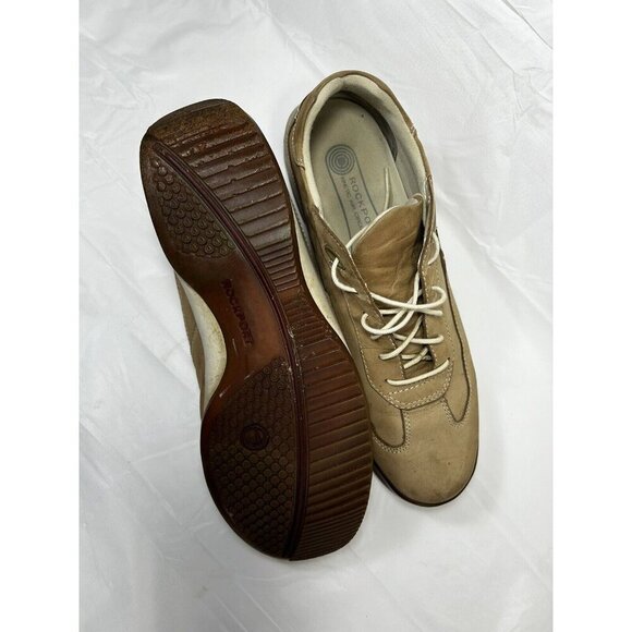 Rockport women’s Size 10 Comfort Walking Leather Tan Shoes Lace Up - Picture 8 of 9